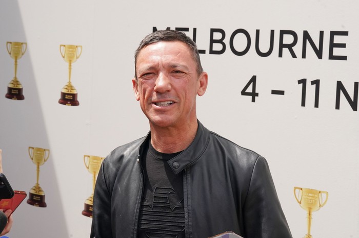 Jockey Frankie Dettori at the Melbourne Cup Day Preview Event at Petanque Social on November 06, 2023 in Melbourne, Australia.
