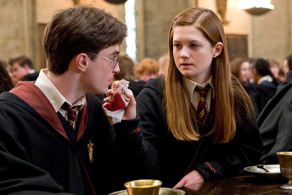 Harry and Ginny in the Harry Potter films.